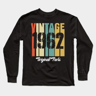 Vintage 1962 Original Parts Retro Vintage Birthday Gifts 58s Long Sleeve T-Shirt